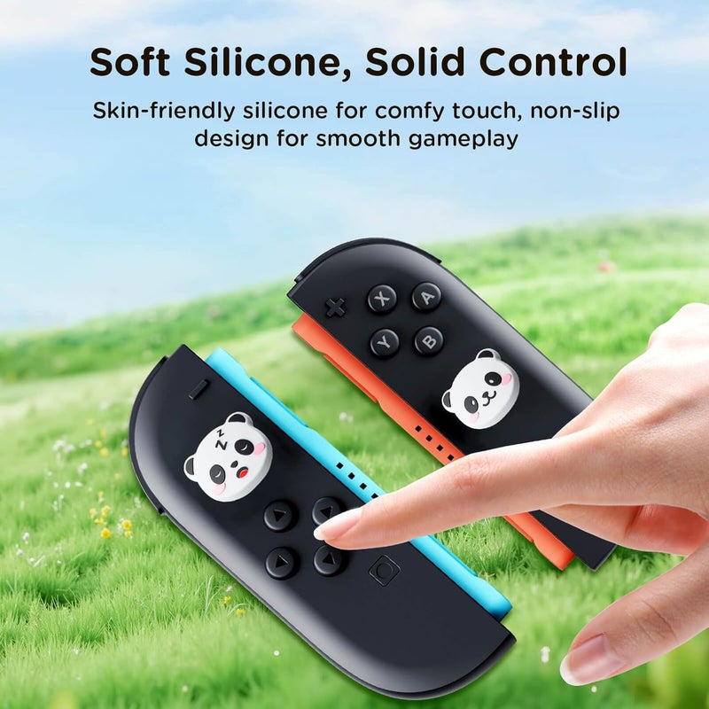 Jemdo 4 Pack Silicone Joystick Grip Caps Anti Slip Thumb Stick Covers Panda Design for Mini Handheld Devices - Image 2
